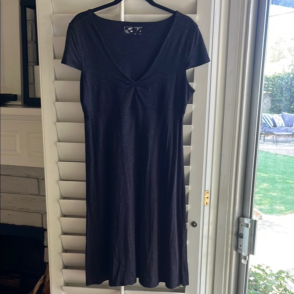 Horny Toad Black  Midi Dress V-Neck - Picture 6 of 7